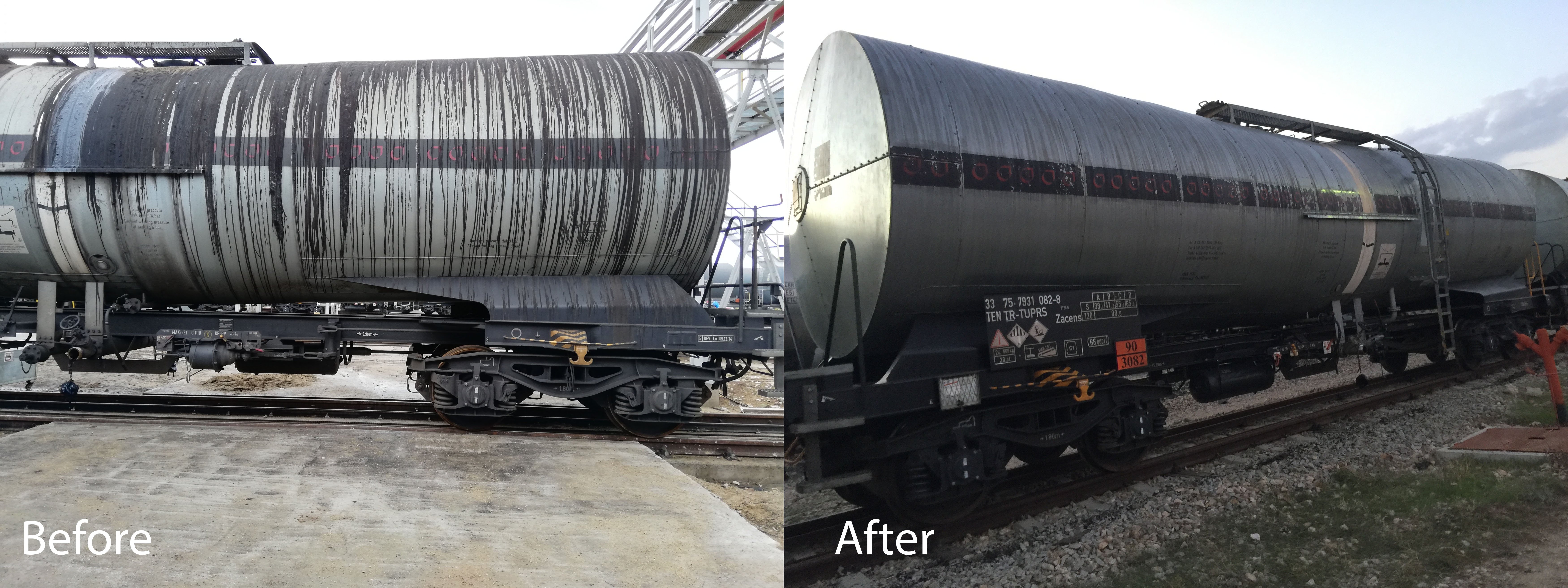 How do you clean a dirty train?